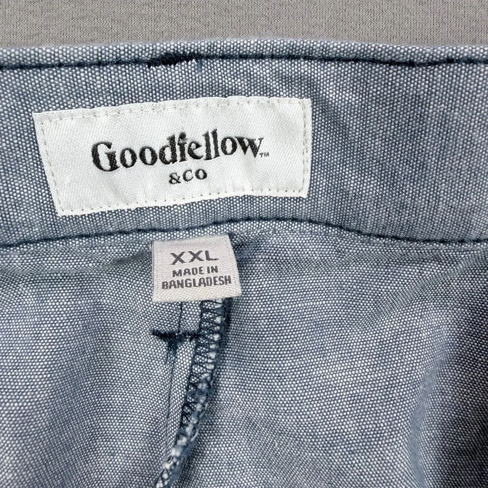 Goodfellow Mens XXL Blue 100% Cotton Elastic Waist Straight Leg Casual Pants